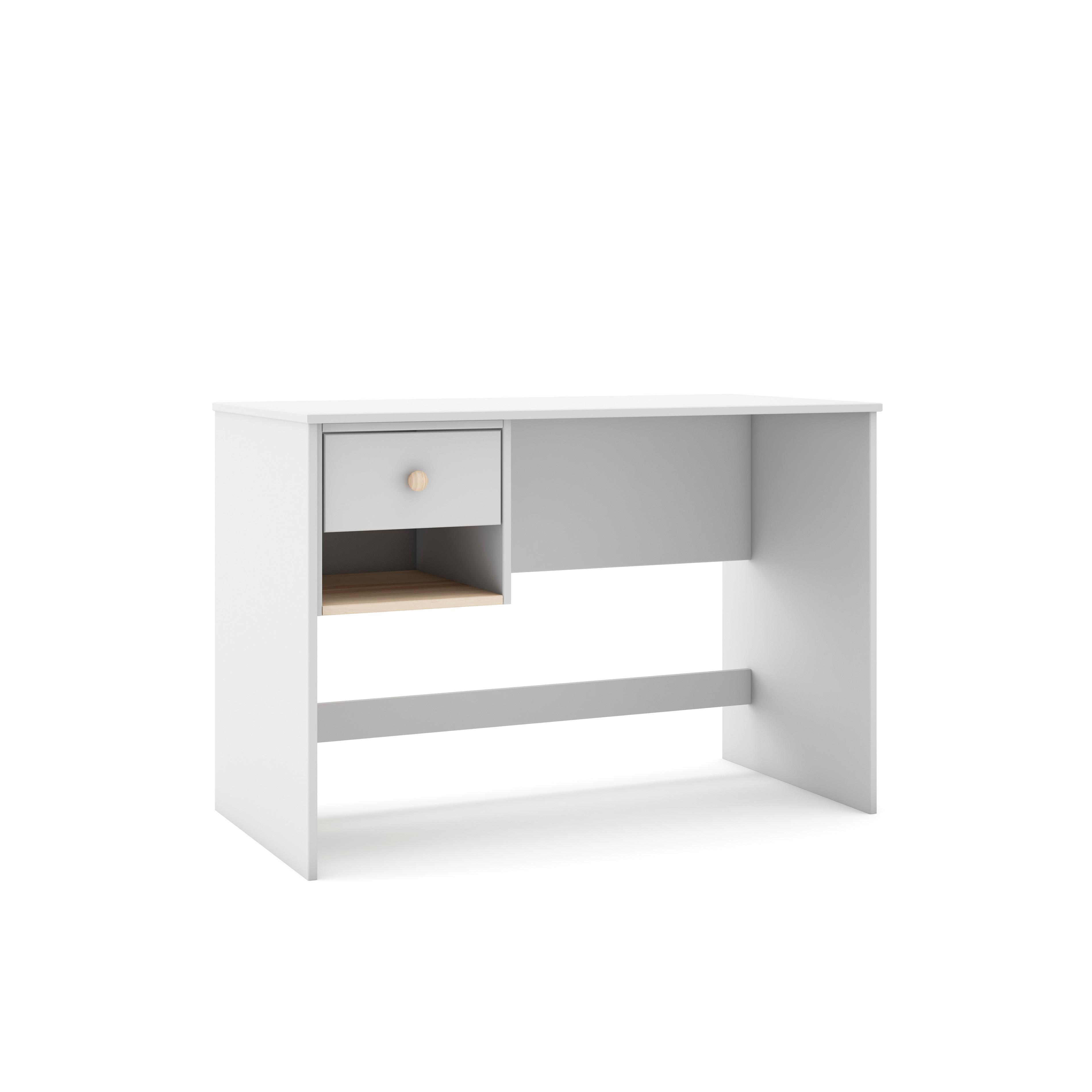 SCHREIBTISCH Esteban Weiß 110/55/75 cm - Weiß, Holz (110/55/75cm) - Calicosy