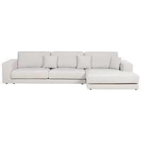 ECKFSOFA 5-Sitzer Stoff Cremeweiß linksseitig Lofoten - Creme/Schwarz, Textil (350/187cm) - Beliani