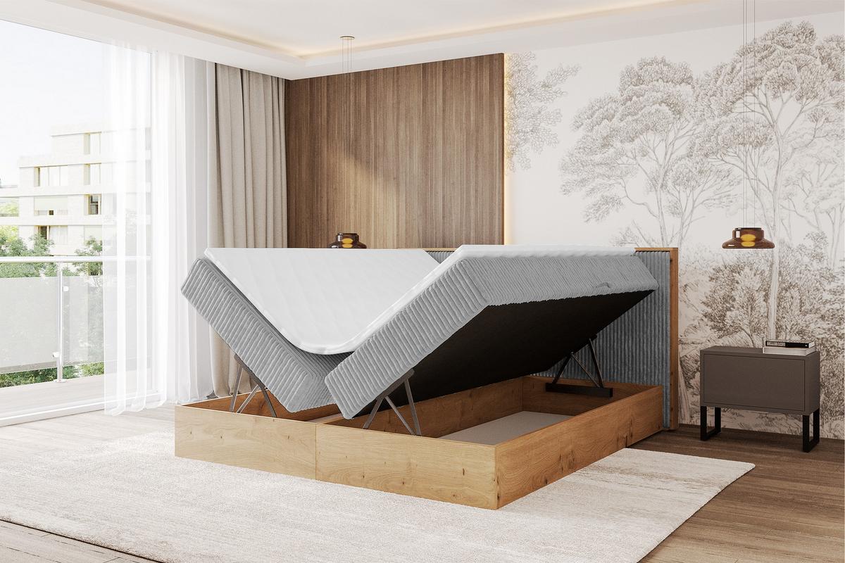 BOXBETT LOLLI9 - 200x200 - H4 Grau - Grau, Holzwerkstoff (200/200cm) - ALTDECOR