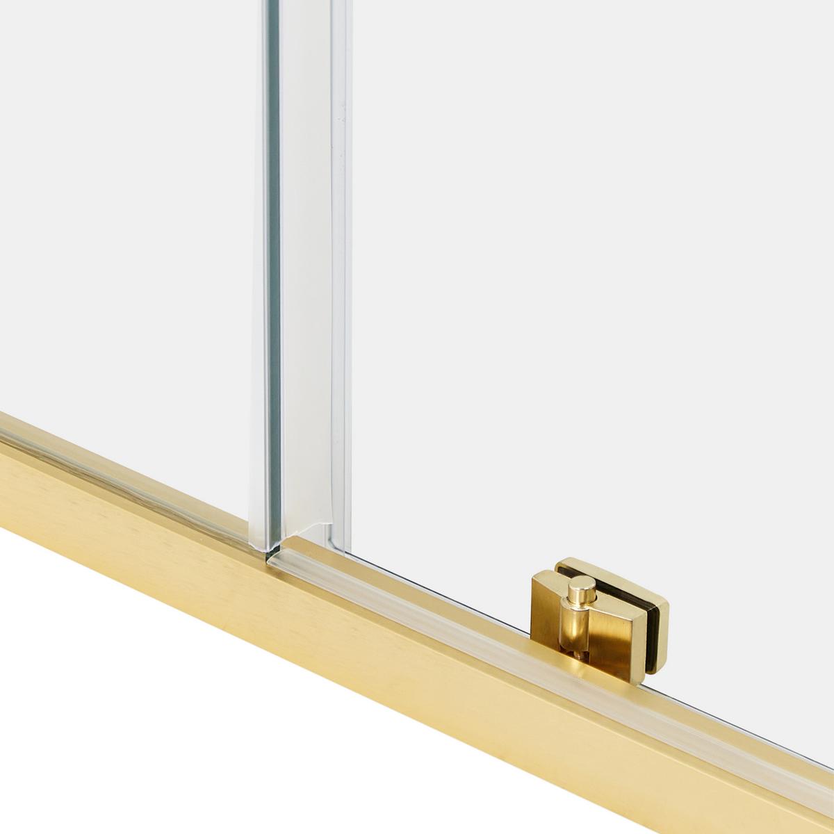 DUSCHKABINE 80/100/185 cm Gold Yoro - Transparent/Goldfarben, Glas (80/100/185cm) - Beliani