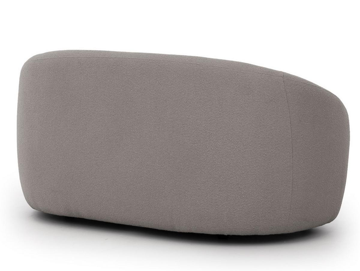 2-SITZER-SOFA Roundi Grau Bouclé - Schwarz/Grau, Holz/Kunststoff (150/76/80cm) - S-Style Möbel