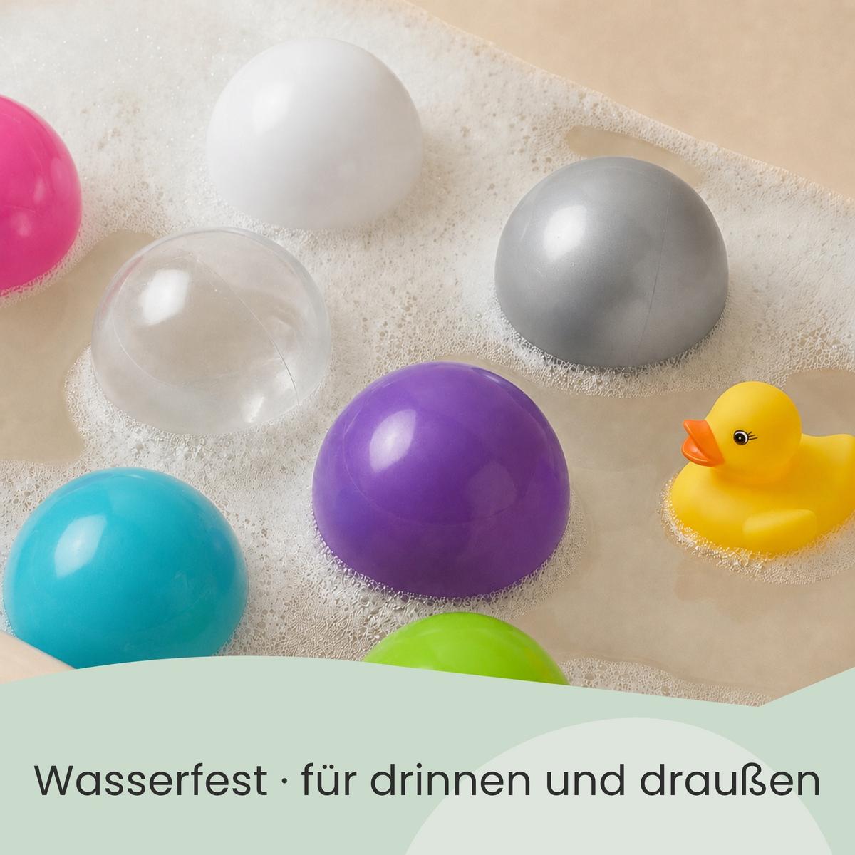 BÄLLEBAD-BÄLLE 350 Stück, Pink/Lila/Türkis/Grün/Grau/Weiß/Transparent, 5.5 cm - Multicolor, Kunststoff (5.5/5.5/5.5cm) - Littletom