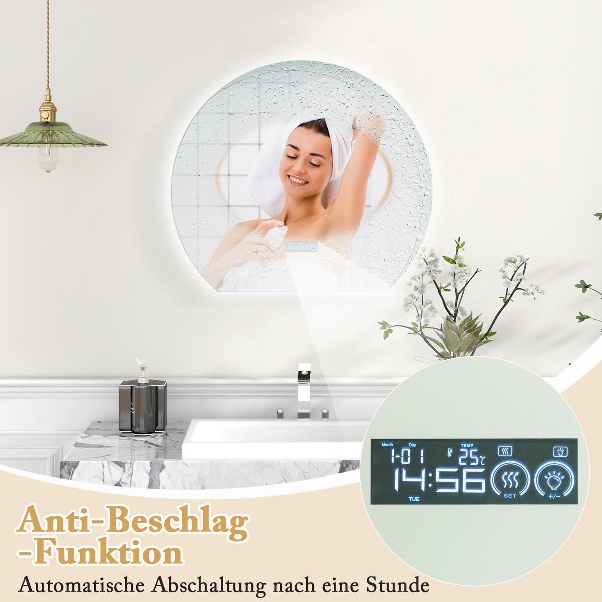 BADEZIMMERSPIEGEL Silber - Silberfarben, Glas (60/3/53cm) - COSTWAY