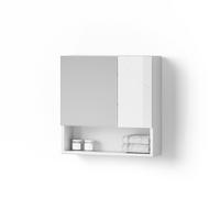 BADSPIEGELSCHRANK Ronco Weiß Hochglanz 54 x 55 cm - Weiß Hochglanz, Holzwerkstoff (54/55/16.9cm) - Livinity®