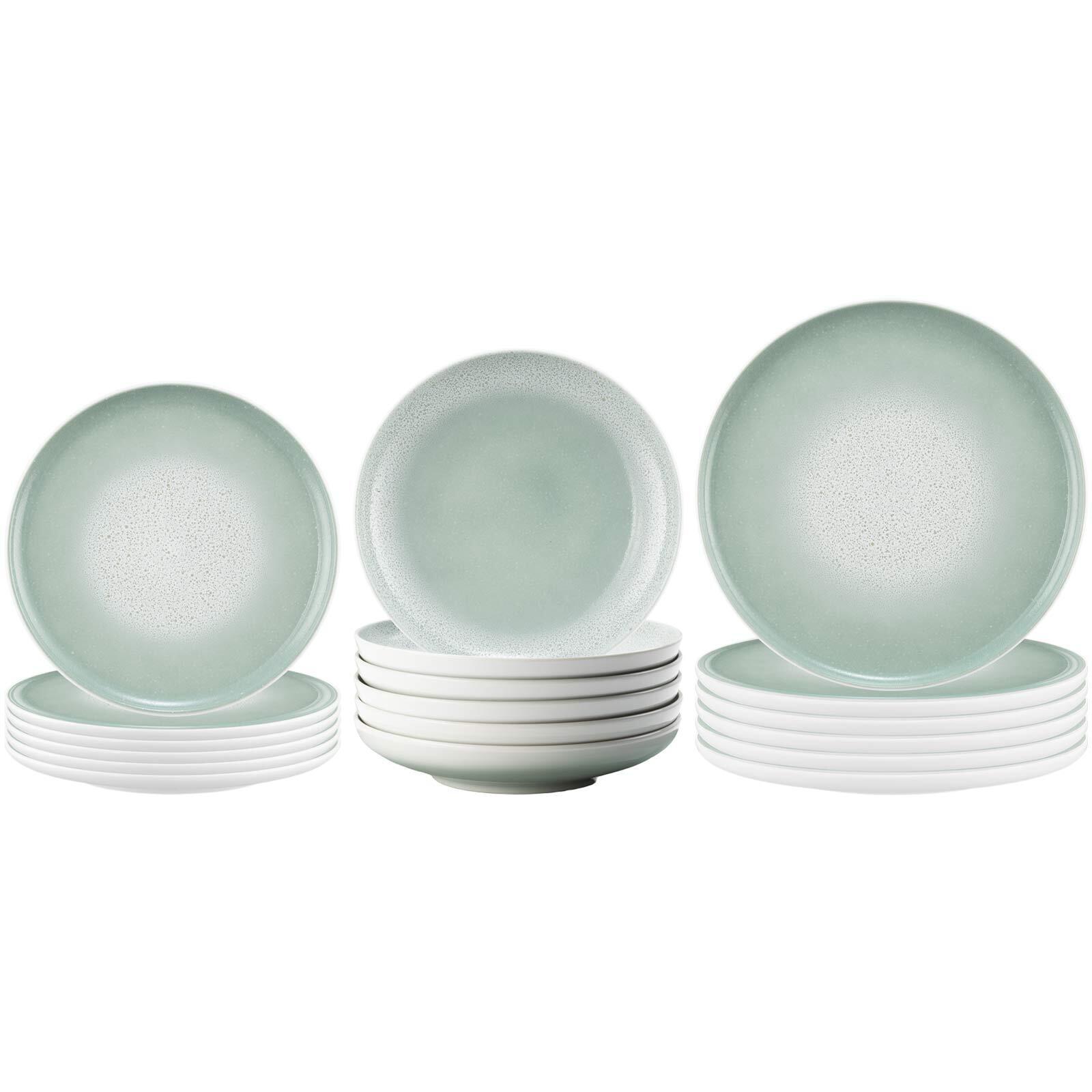 TELLER-SET Sento Home Aura mint 18-tlg. - Mintgrün, Keramik (2/2/2cm) - Seltmann Weiden