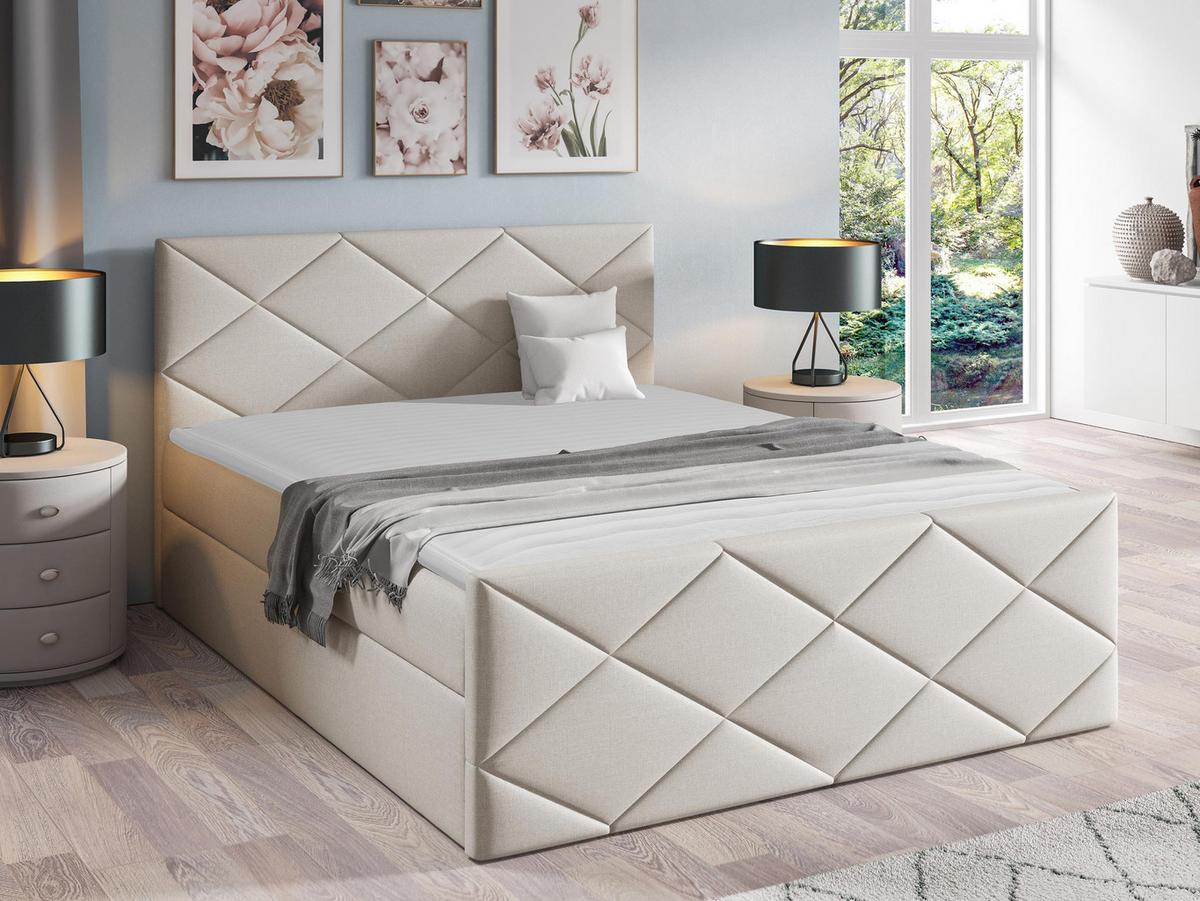 BOXBETT Herkules - H3 - Creme, Holz (160/200cm) - MIRJAN24