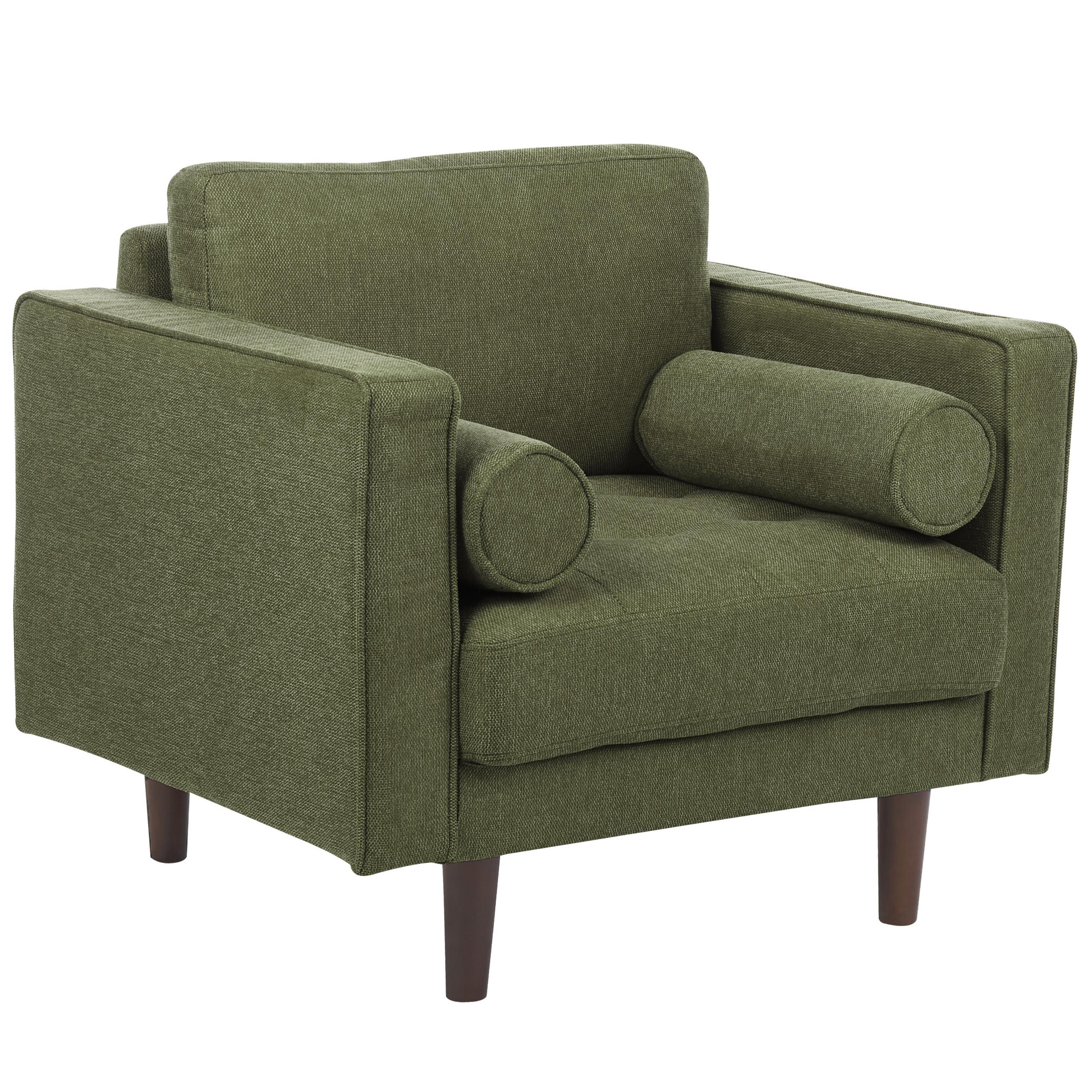 SESSEL dunkelgrün Nurmo - Dunkelbraun/Grün, Textil (86/78/74cm) - Beliani