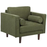 SESSEL dunkelgrün Nurmo - Dunkelbraun/Grün, Textil (86/78/74cm) - Beliani