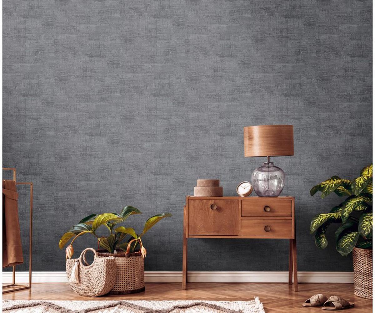 VLIESTAPETE Schwarz 53/1005 cm - Schwarz, Textil (53/1cm) - KUNSTLOFT