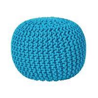 STRICK-POUF türkis, 40/40/35 cm - Türkis, Textil (40/35/40cm) - Homescapes