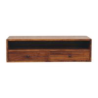 MEDIENEINHEIT mit Kastanien-Finish, 2 Schubladen, 1 offene Ablage, Braun - Braun, Holz (88/24/32cm) - Artisan Furniture