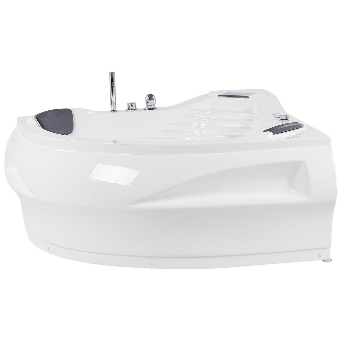 WHIRLPOOL-BADEWANNE mit LED 145x210x67 cm weiß Monaco V3 - Weiß, Kunststoff (145/67/210cm) - Beliani