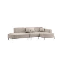 ECKSOFA Valencia - Hellgrau, Holzwerkstoff/Textil (321/165cm) - Fun Möbel