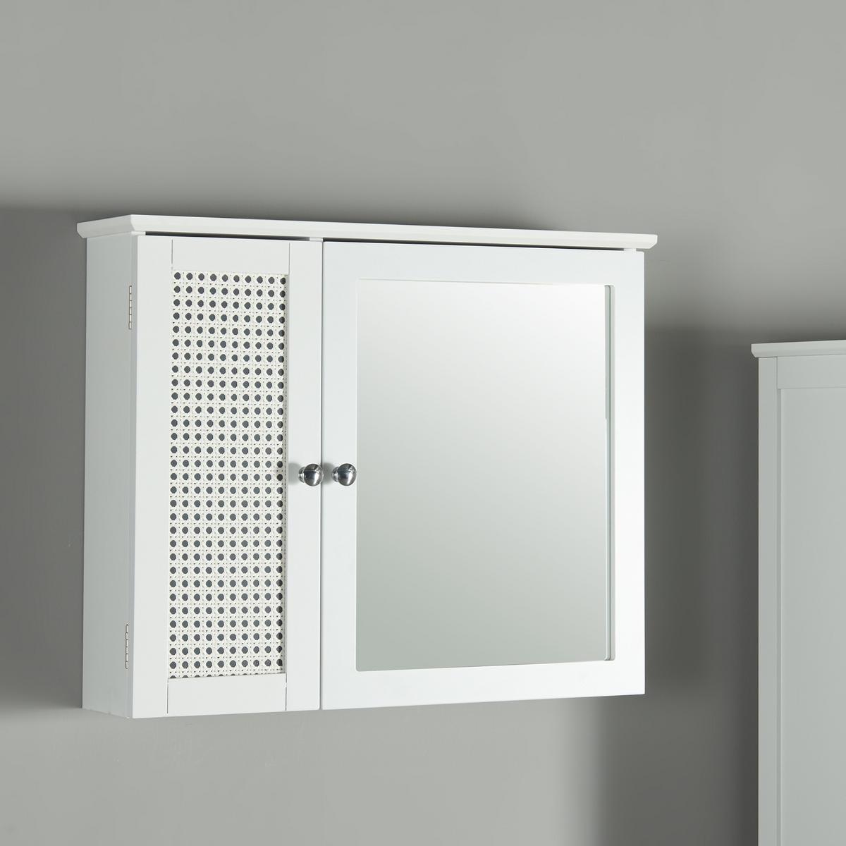 SPIEGELSCHRANK Karlsøy - Weiß, Holzwerkstoff (60/50/15cm) - [en.casa]
