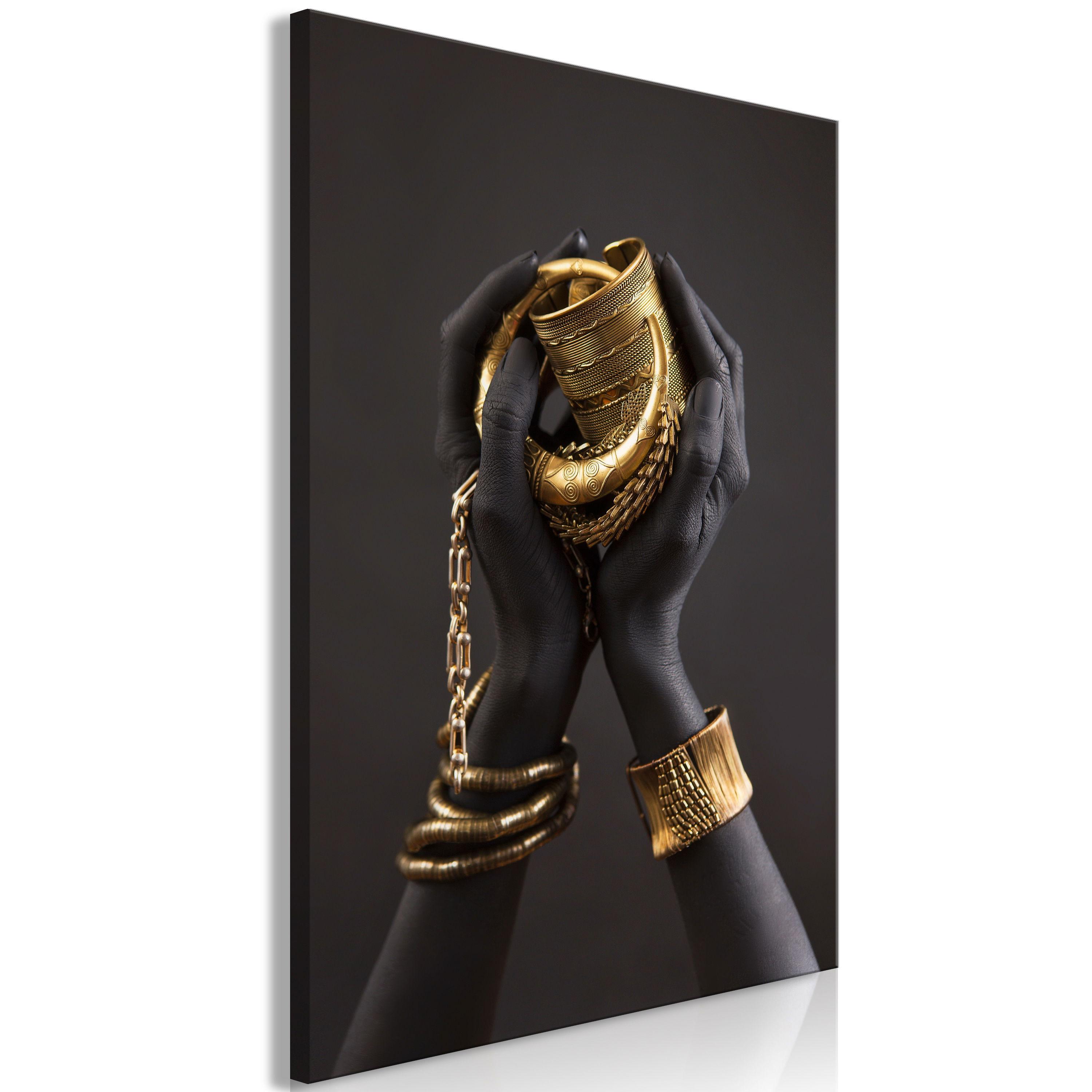 KUNSTDRUCK Grau 40/60 cm - Goldfarben/Grau, Textil (40/60cm) - KUNSTLOFT
