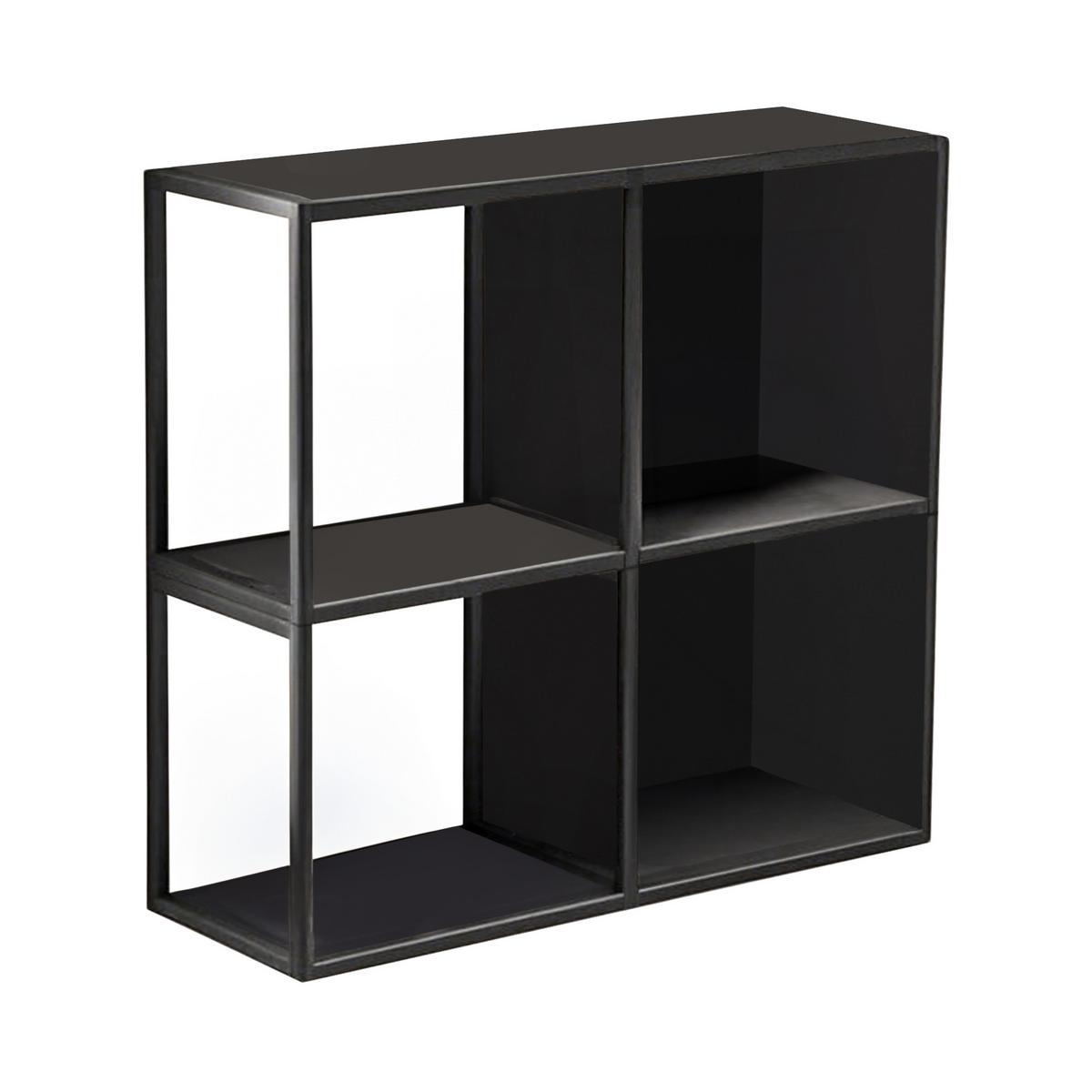 WANDREGAL-SET 4 TLG. Nostened - Schwarz, Metall (27.5/27.5/20cm) - [en.casa]