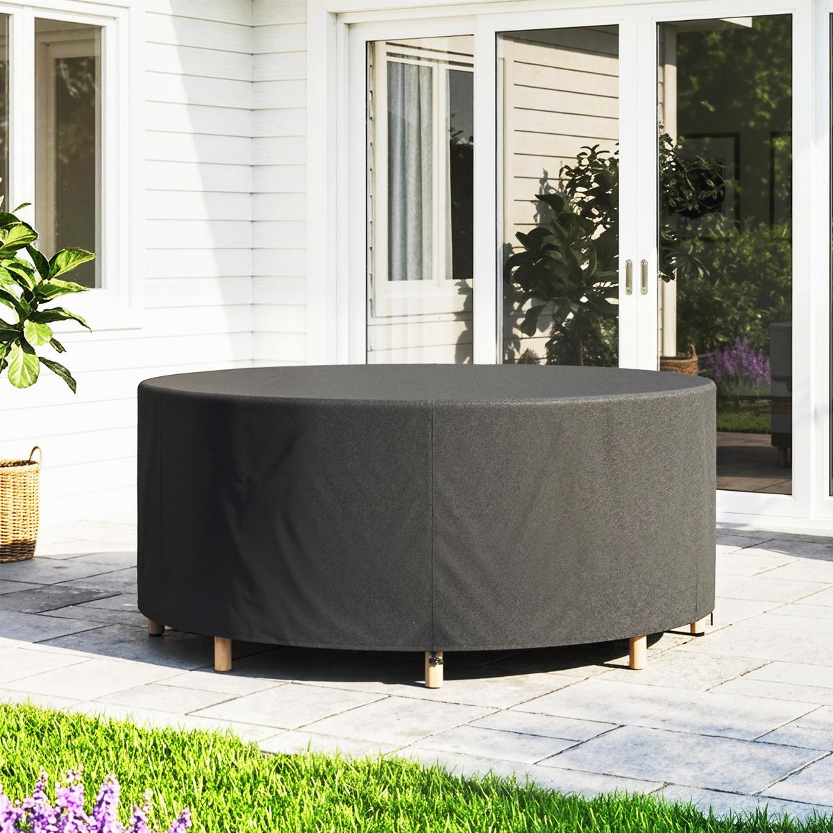 GARTENMÖBEL-ABDECKUNG 420D Oxford Gewebe Schwarz - Schwarz, Textil (214/70/214cm) - Outsunny
