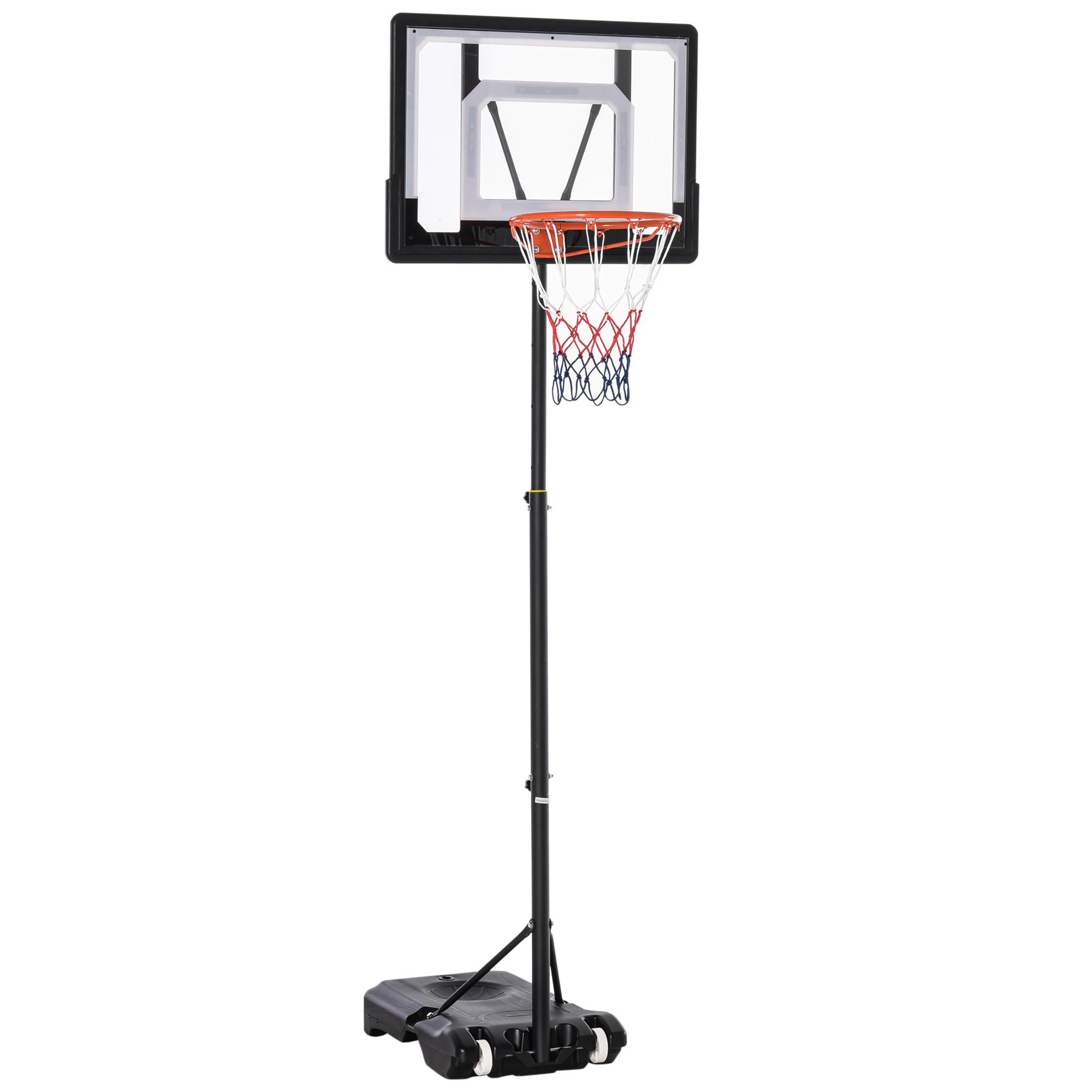 BASKETBALLSTÄNDER höhenverstellbar Basketballanlage für Jugendliche Stahl - Schwarz, Metall (75/83cm) - HOMCOM