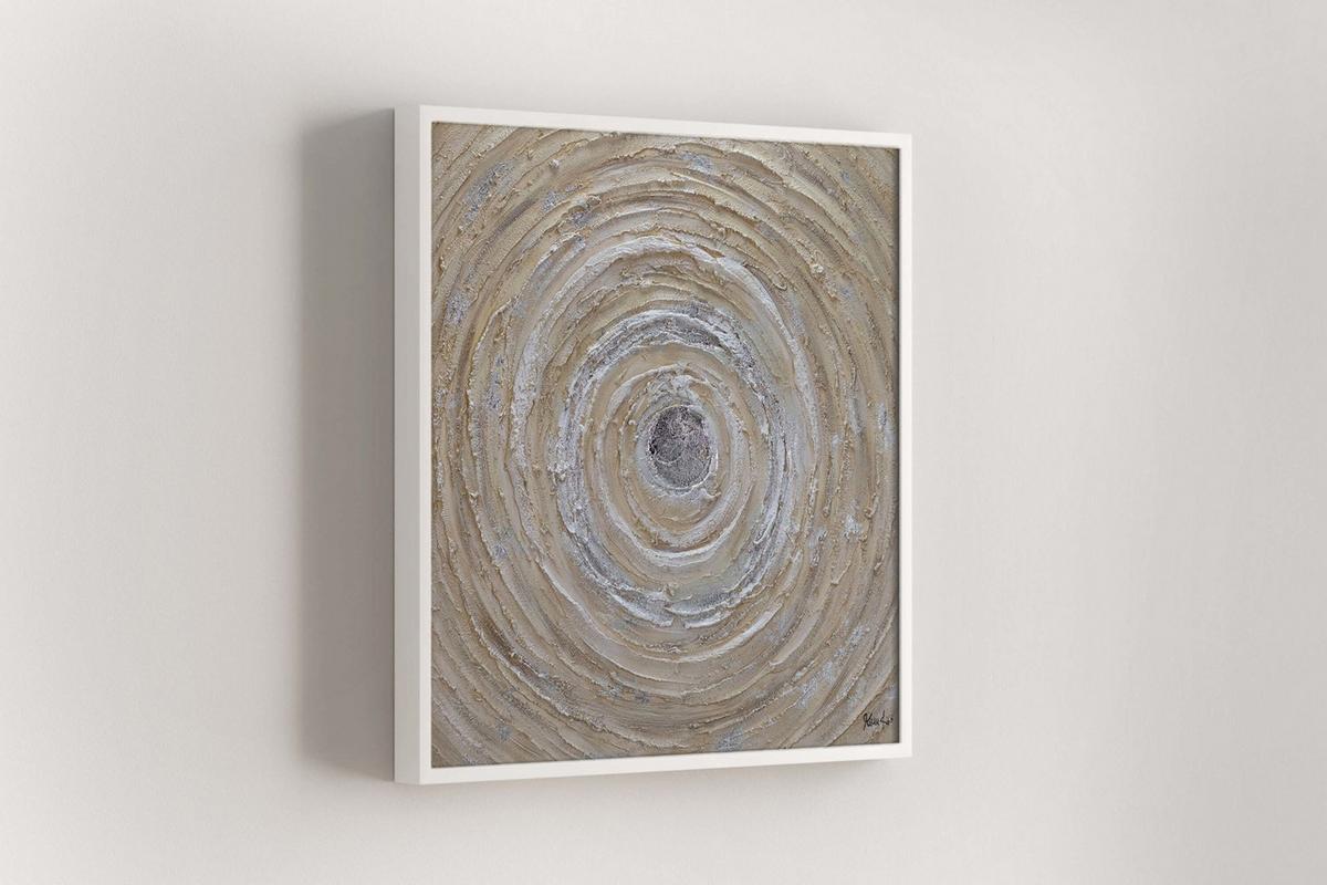 ACRYLBILD HANDGEMALT 80/80 cm - Beige, Holz/Textil (80/80cm) - KUNSTLOFT