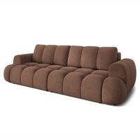 BETTSOFA DAFNE Braun Bucle-Stoff mit Schlaffunktion - Braun, Textil (300/88/113cm) - MASSENO