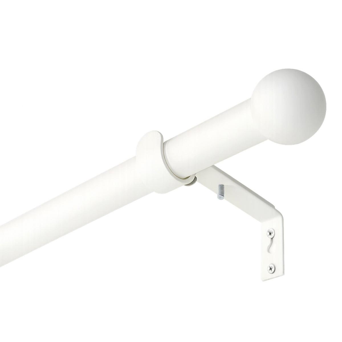 GARDINENSTANGE ausziehbar 120-210cm 1-Lauf Flexa Kugel - Weiß, Metall (120cm) - Deco-Raum