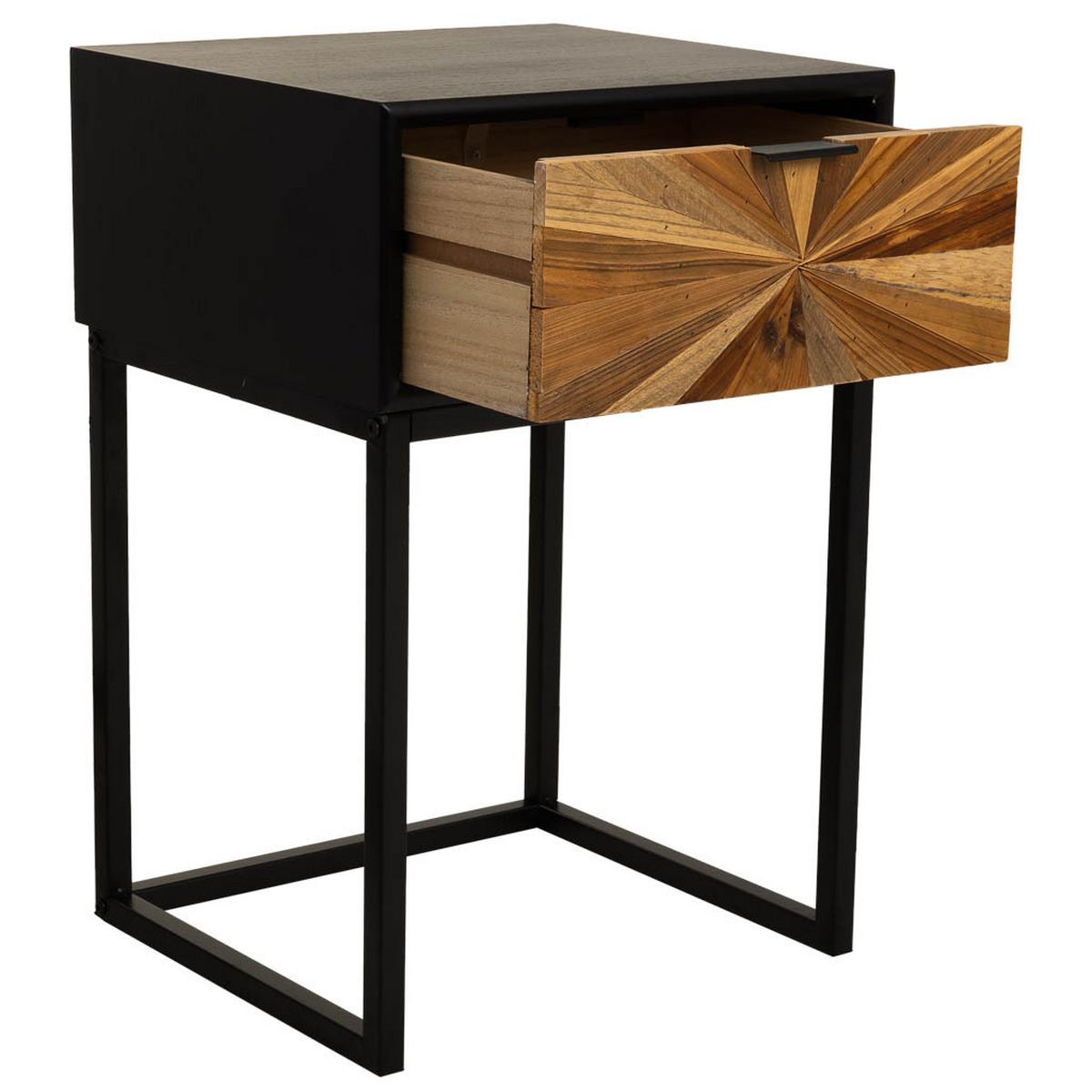 NACHTTISCH aus Holz, schwarz, 40x36x60cm - Schwarz, Holzwerkstoff (40/60/36cm) - Wanderlust