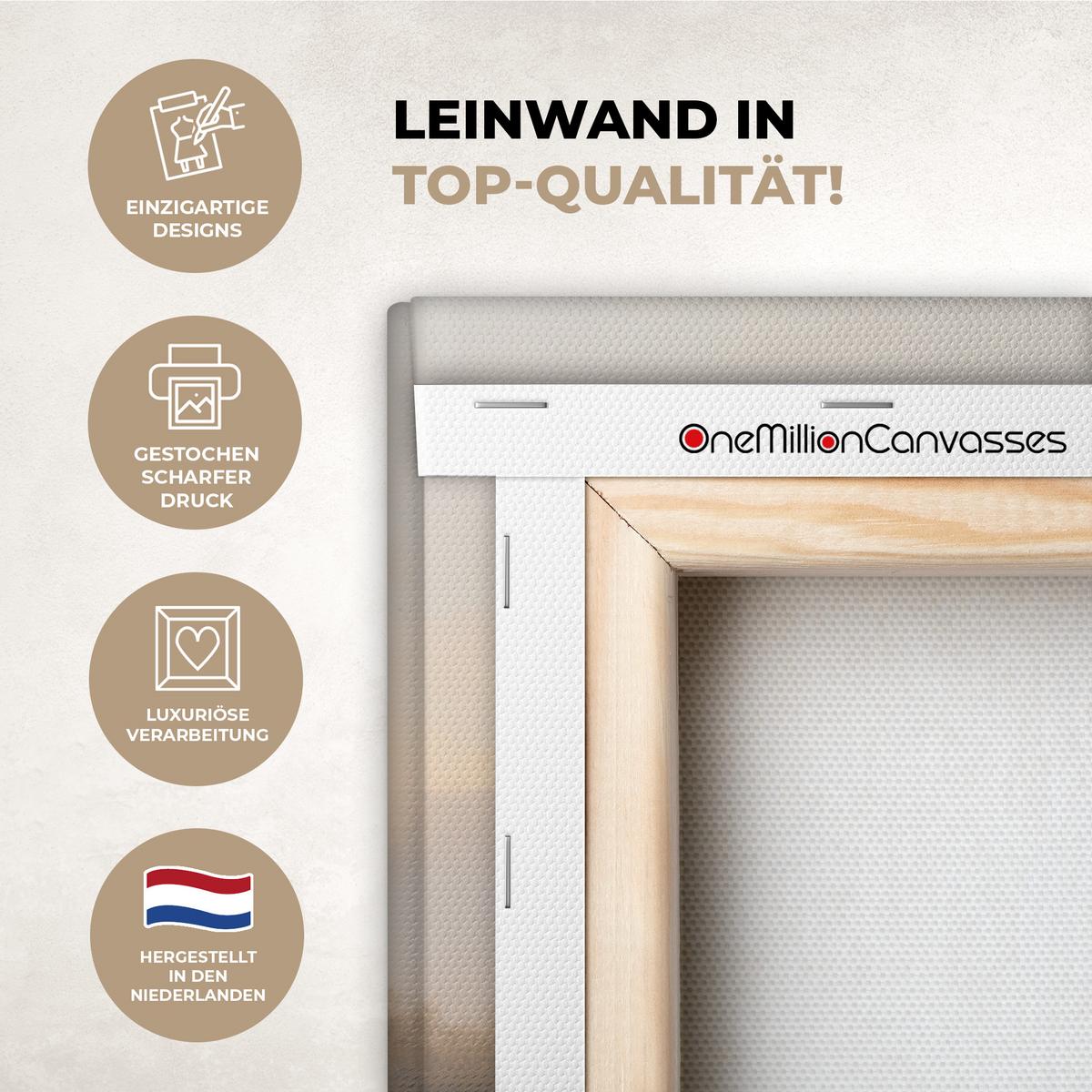 LEINWANDBILD Gras - Morgennebel - Kreuz - Christentum Deko Wohnzimmer 20x20 cm - Beige, Textil (20/20cm) - MuchoWow