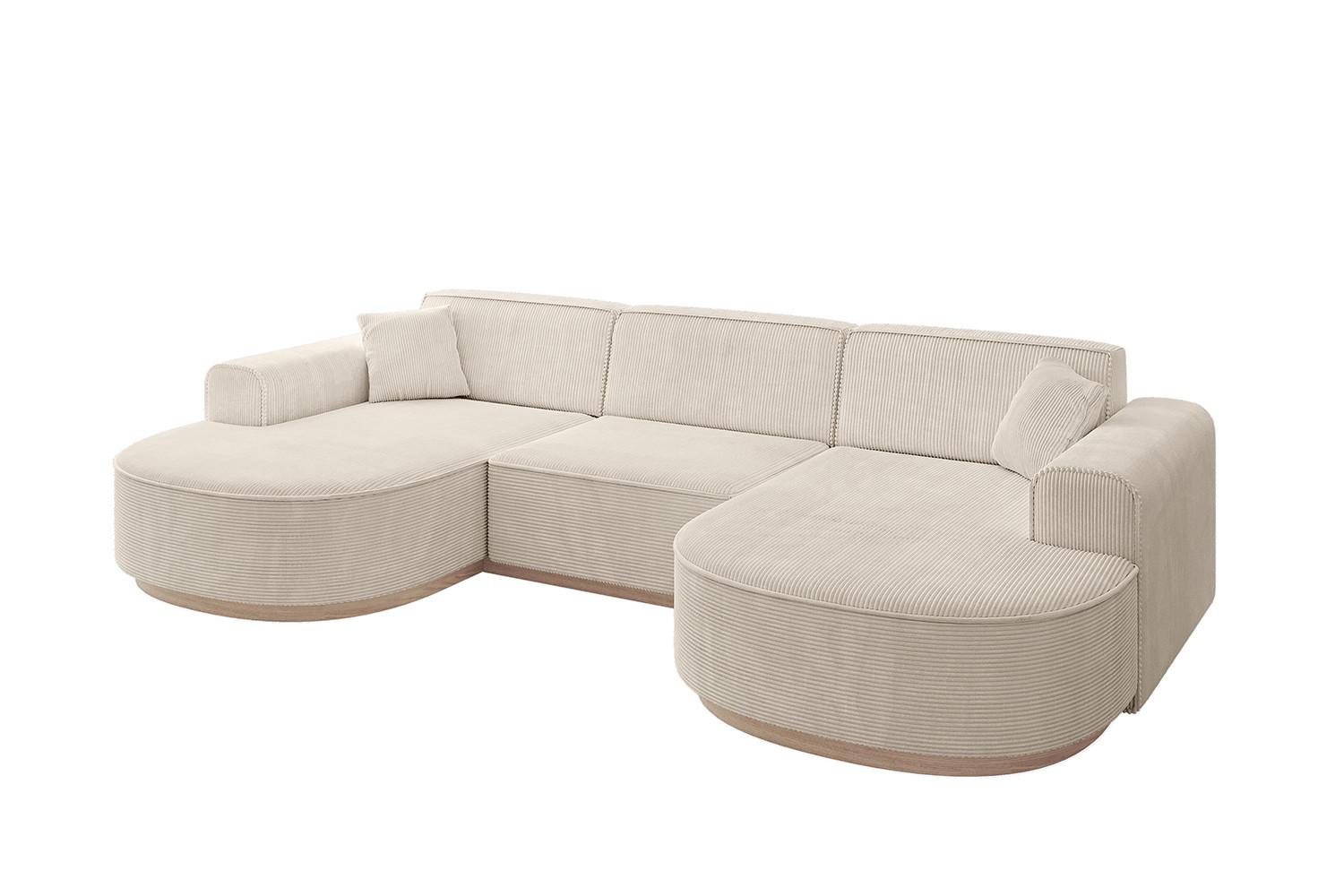 WOHNLANDSCHAFT MARI-U1-v1 - 303x171x83 cm Beige Cord - Beige, Holzwerkstoff/Textil (303/83/171cm) - ALTDECOR