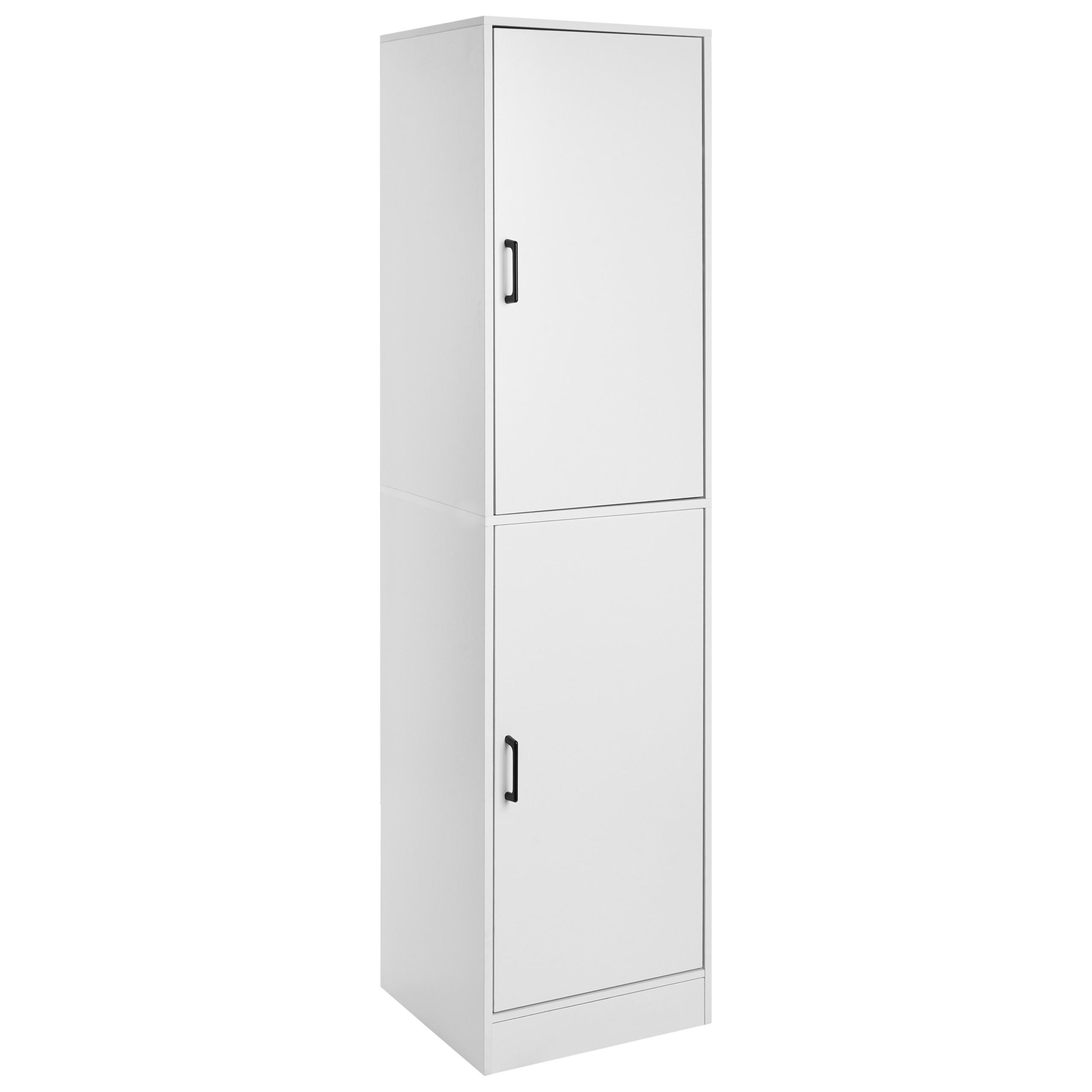 SCHUHSCHRANK Weiß Canberra - Weiß, Holzwerkstoff (43/170/40cm) - Beliani
