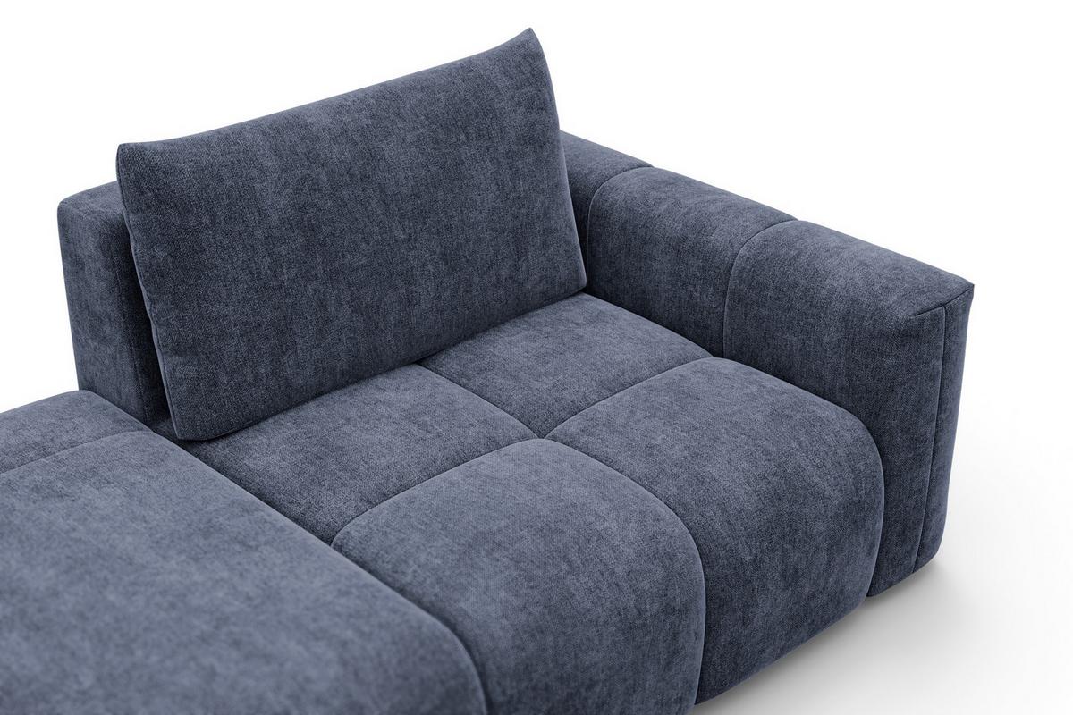 ECKSOFA VERONA 4-Sitzer LINKS, Marineblau - Blau/Schwarz, Holz/Textil (282/173cm) - Courtois Laville