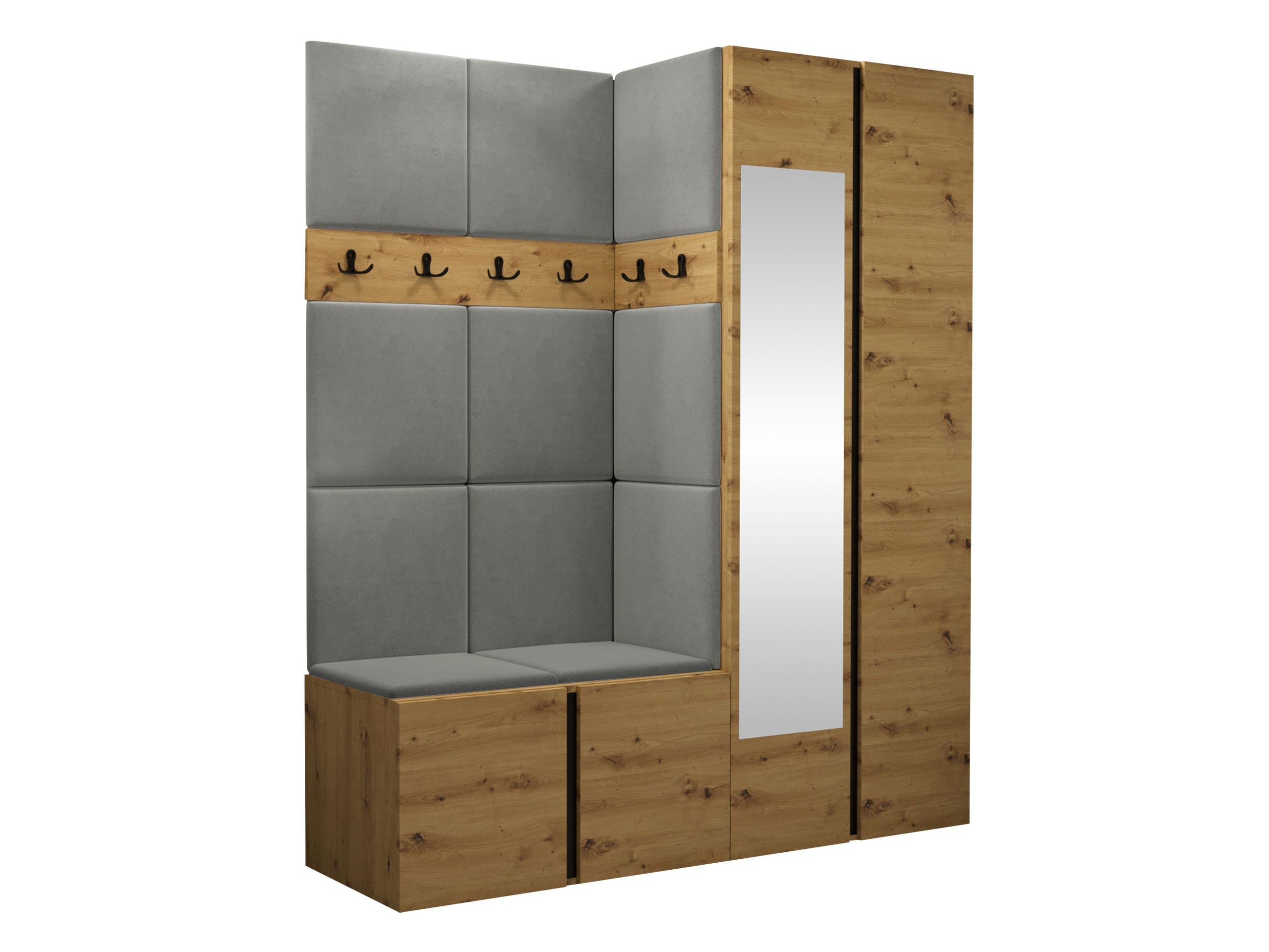 GARDEROBEN-SET Orion XII - Eiche Artisan/Grau, Holzwerkstoff/Kunststoff (158/186/46cm) - MIRJAN24