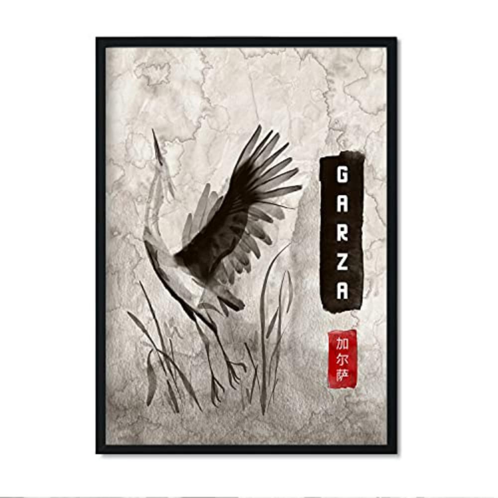 POSTER Garza Sumi-E Tiere A3 Rahmenlos - Klar, Papier (29.7/5/42cm) - Nacnic