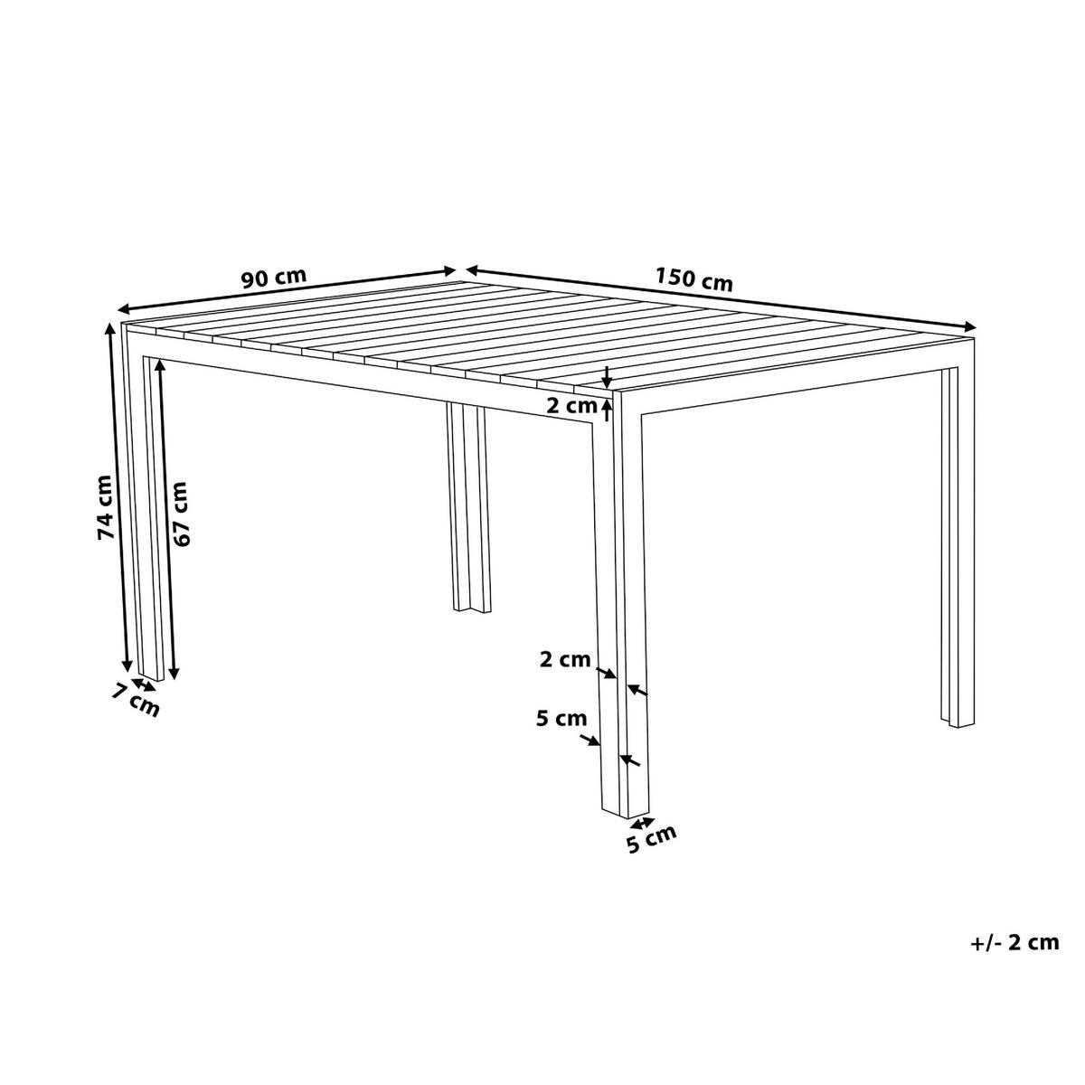 GARTENTISCH Kunstholz beige/weiß 150/90 cm Como - Beige/Weiß, Kunststoff (150/90/74cm) - Beliani