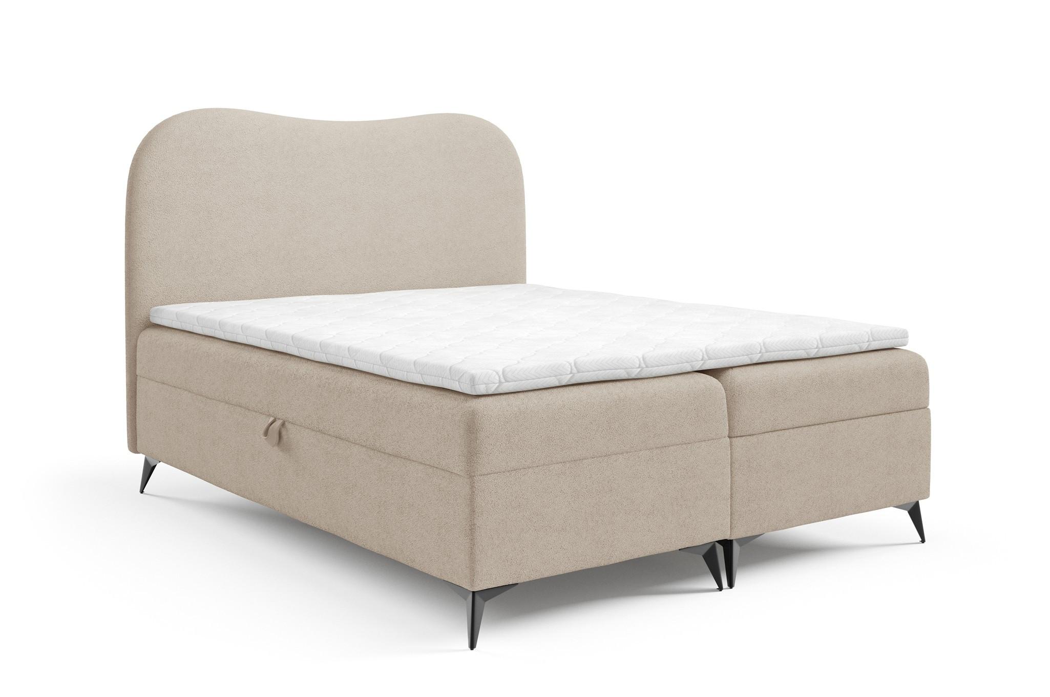 BOXBETT Blair Premium überlänge - Beige, Holzwerkstoff/Textil (180/220cm) - Fun Möbel