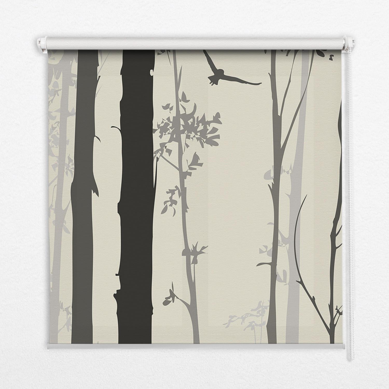 INNENROLLO - Fensterrollo - Rollo - 80x140 cm - Bäume - Grau, Kunststoff (80/140/0.5cm) - TULUP