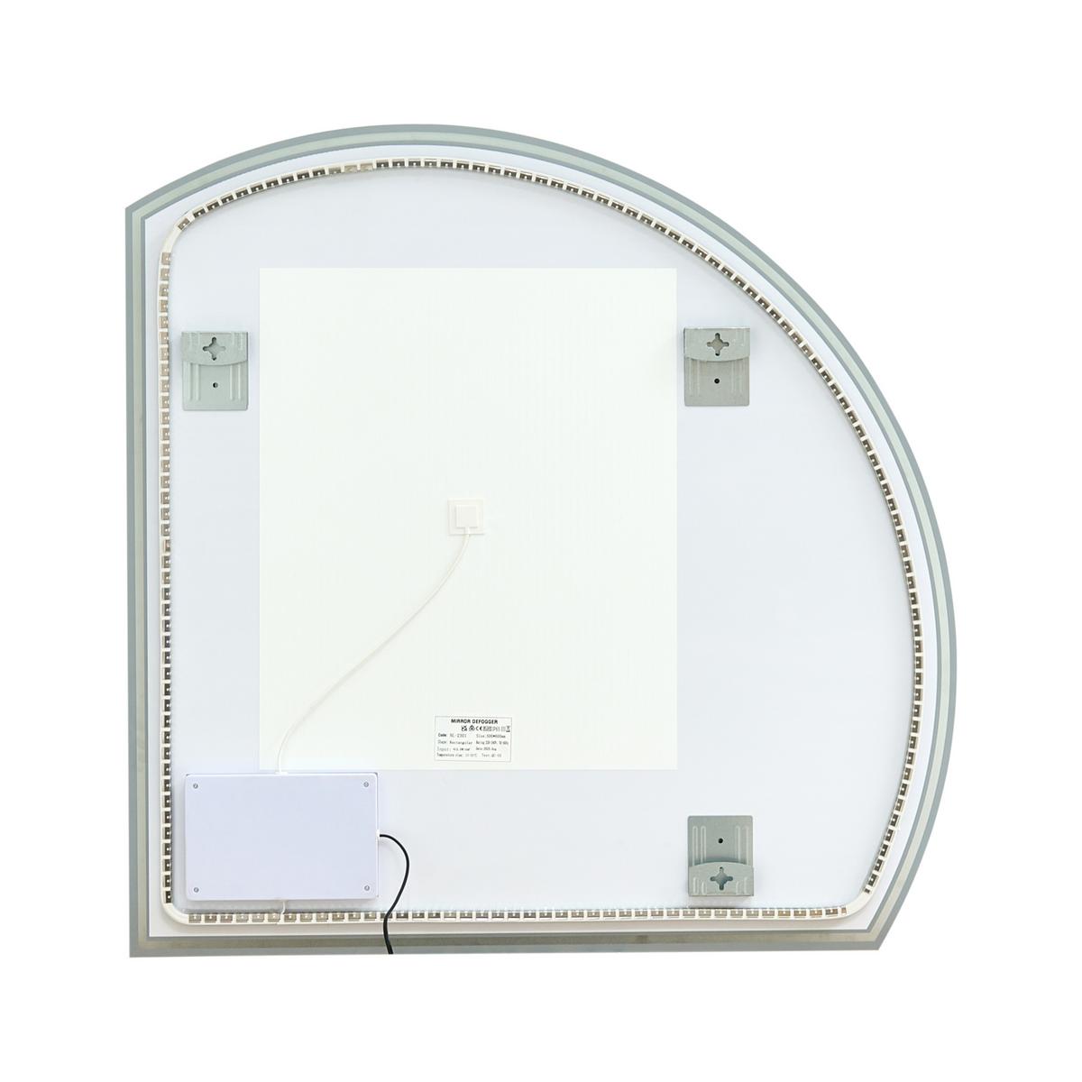 LED-BADEZIMMER-SPIEGEL 100/100 cm Silber Ozenay - Silberfarben, Glas (100/100/2cm) - Beliani