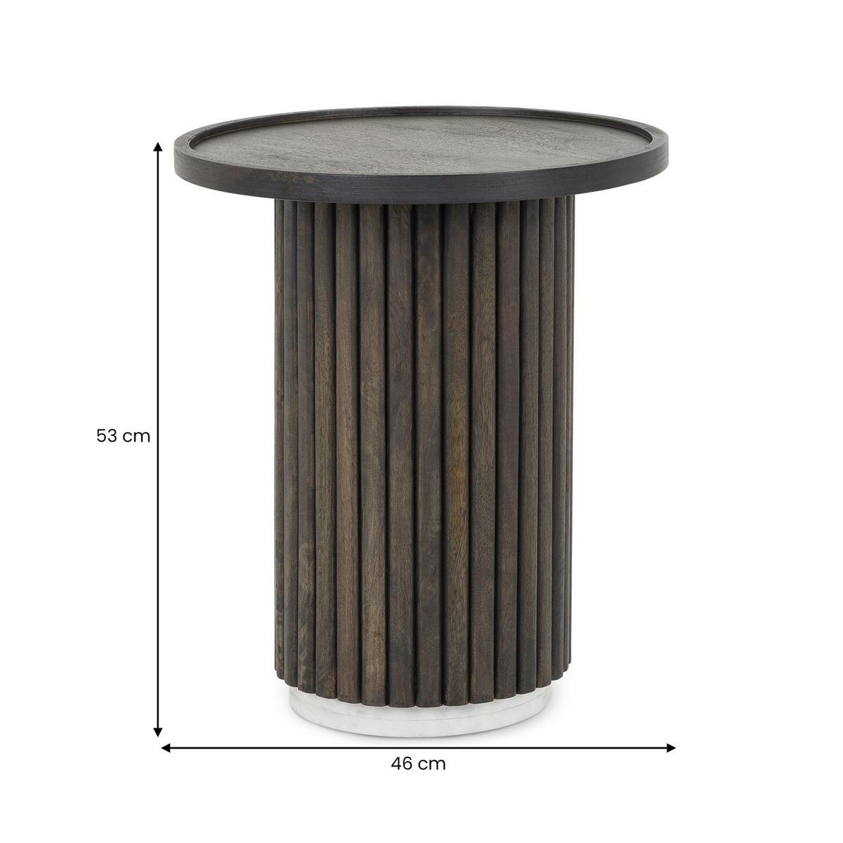 COUCHTISCH SARDA braun/weiß - Braun/Weiß, Holz/Naturmaterialen (46/46/53cm) - IDIMEX