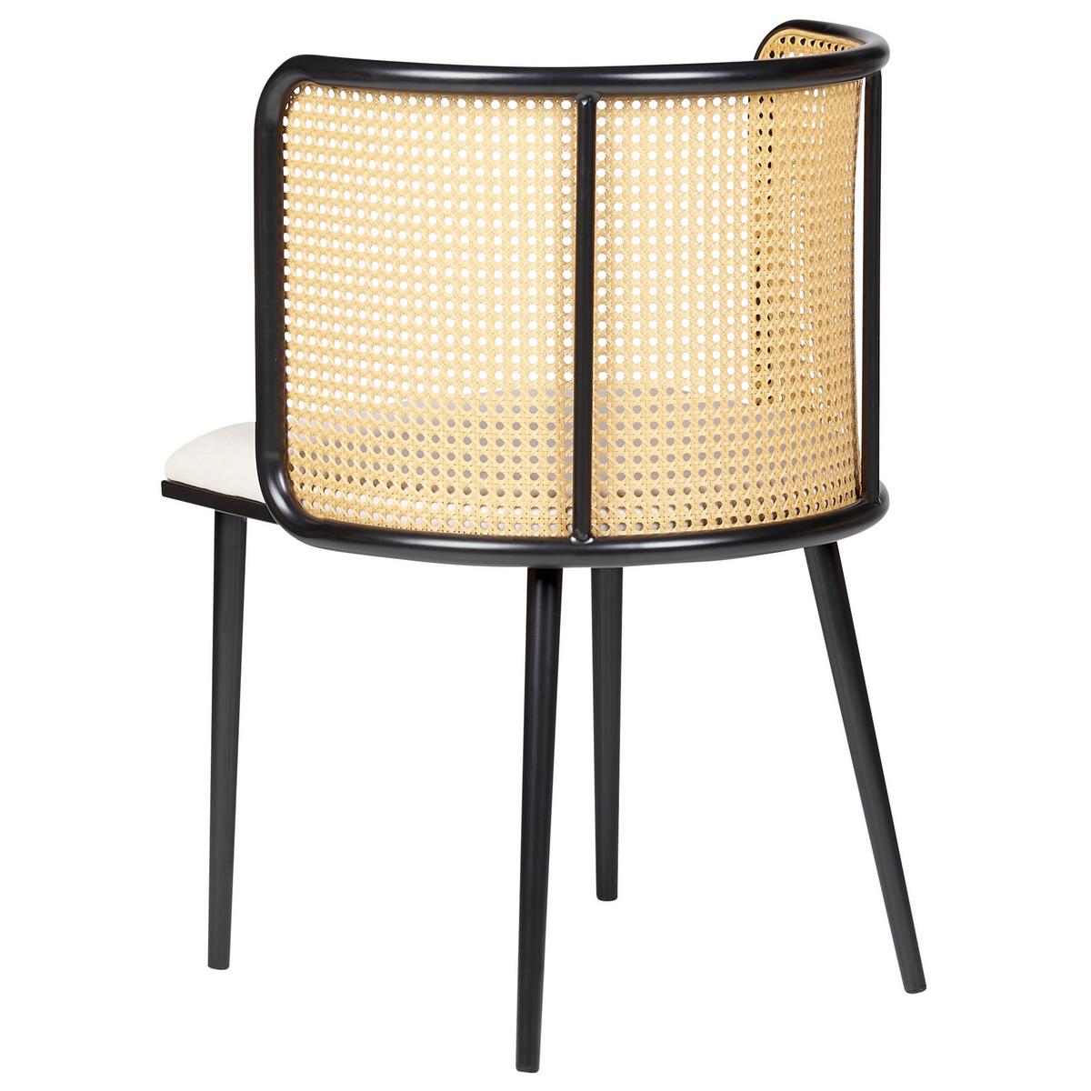 ESSZIMMERSTUHL 2er-Set Metall schwarz/beige Kobuk - Hellbraun/Beige, Metall (52/75/46cm) - Beliani