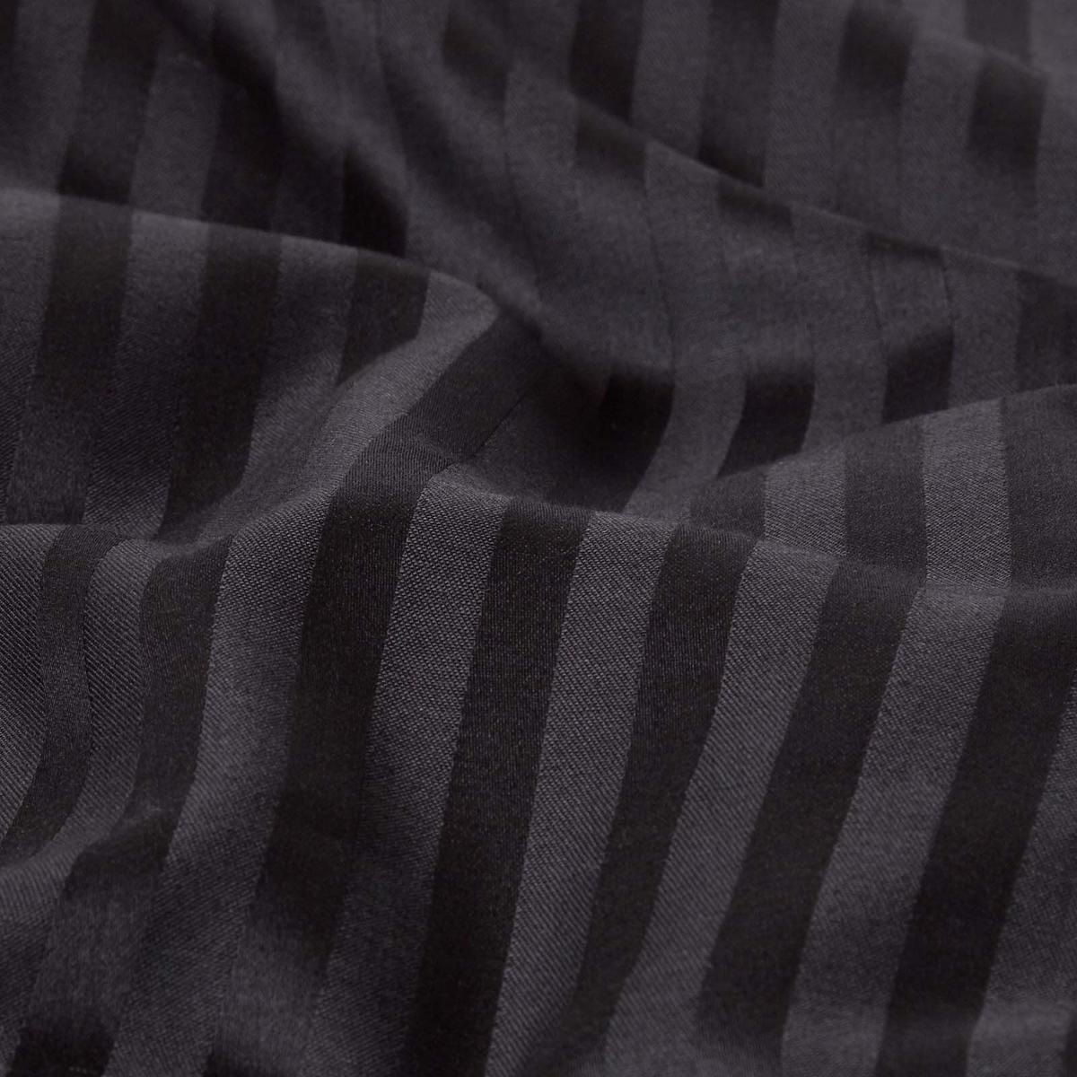 SEITENSCHLÄFERKISSENBEZUG Damast-Streifen, 48/136 cm - Schwarz, Textil (50/140cm) - Homescapes