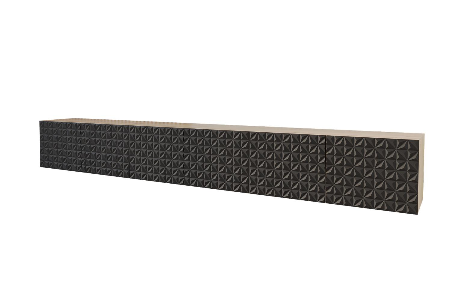 LOWBOARD VIRA-W 3x100x40x40 cm - Artisan / Schwarz - Schwarz, Holzwerkstoff (300/40/40cm) - ALTDECOR