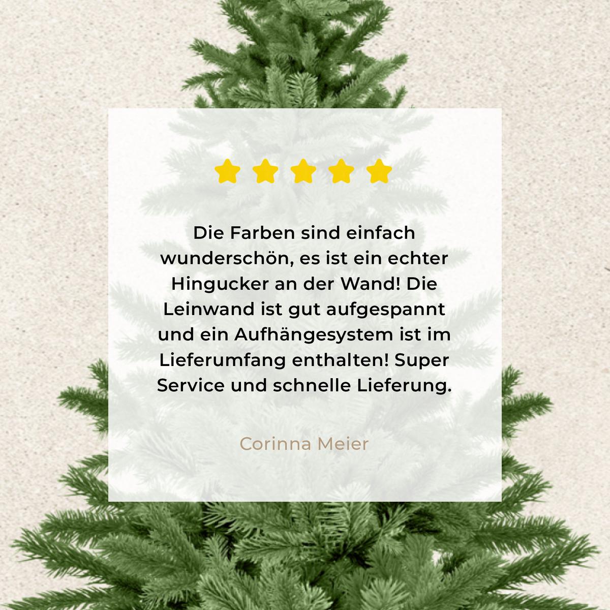 LEINWANDBILD Weihnachtsbaum - Grün - Weihnachten - Feiertage Wandbild 40x30 cm - Olivgrün, Textil (40/30cm) - MuchoWow
