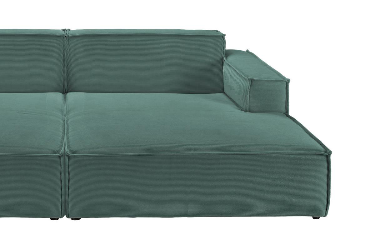 BIG SOFA SAMU Grün Cord - Schwarz/Grün, Textil (256/72/168cm) - KAWOLA