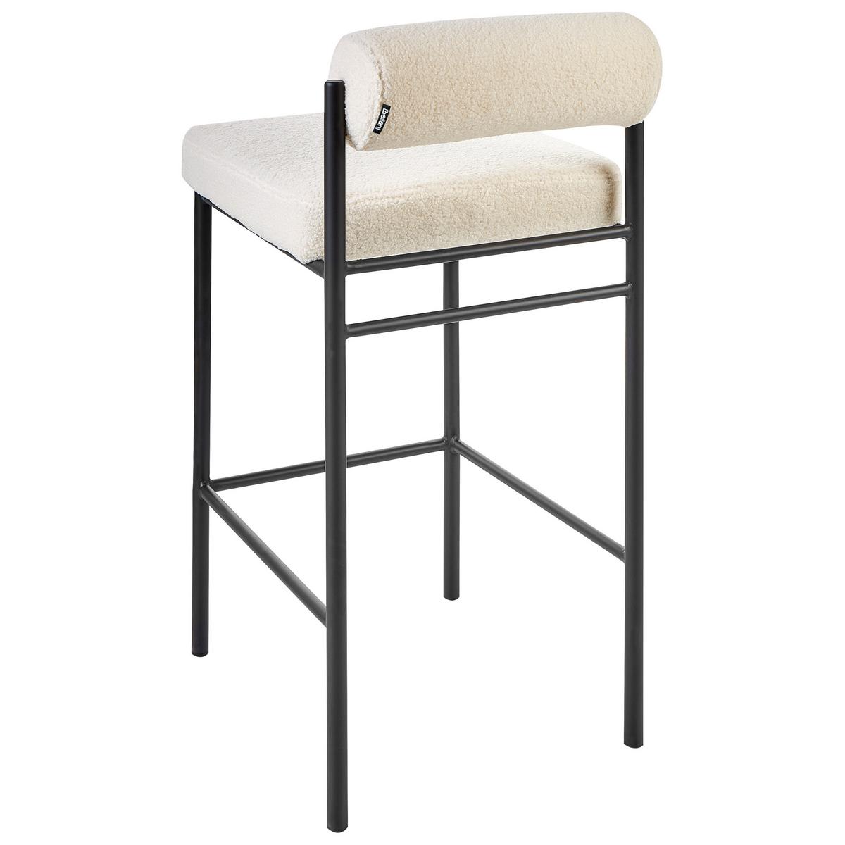 BARSTÜHLEN 2er-Set Weiß Amaya - Creme/Schwarz, Textil (42/82/42cm) - Beliani
