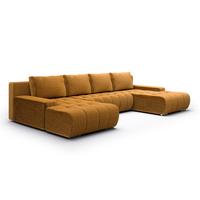 PANORAMASOFA Jonas 5 Sitzplätze Gelb - Gelb, Holz (350/85/185cm) - Petits-meubles