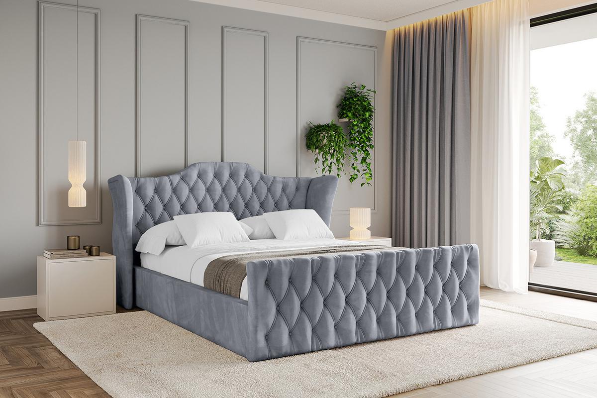 POLSTERBETT mit Bettkasten, Fußteil und Lattenrost, Boxbett mit Matratze H3/H4 - ZORAN-Z 120x200 Grau - Grau, Holzwerkstoff/Textil (120/200cm) - ALTDECOR