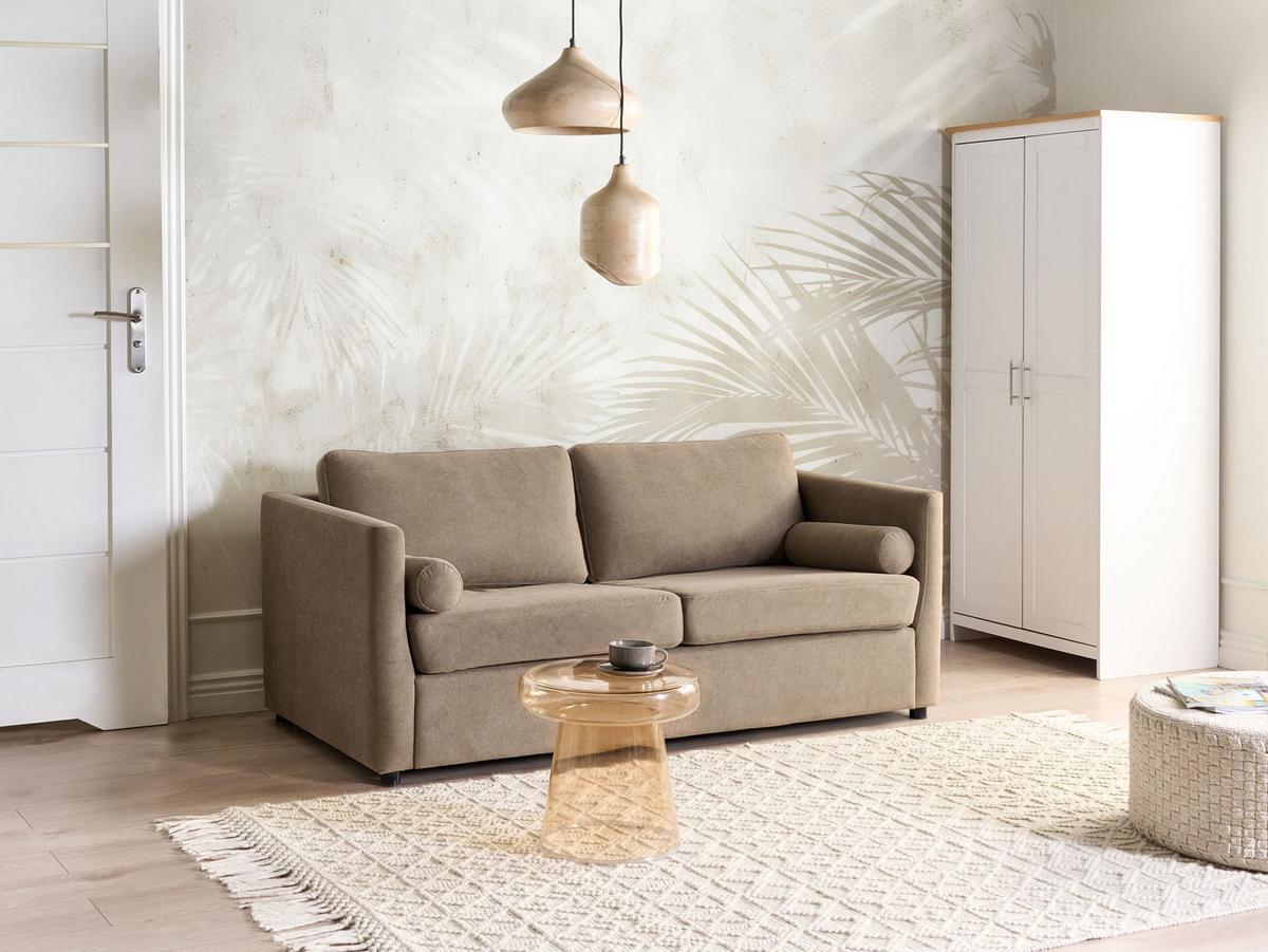 SCHLAFSOFA Stoff Braun Inkoo - Braun, Textil (177/81/90cm) - Beliani