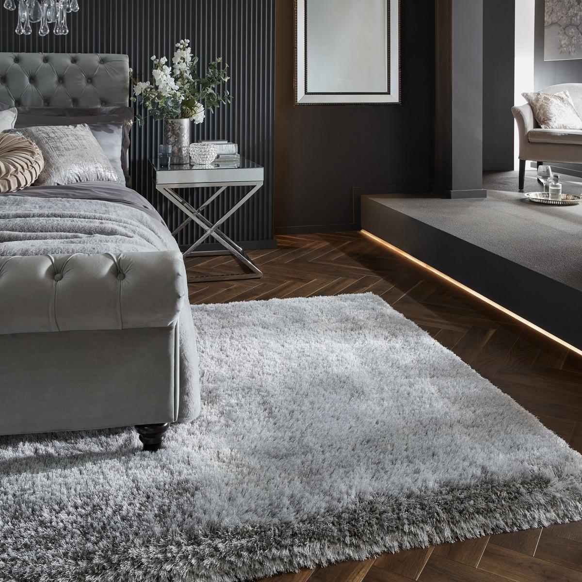 TEPPICH ORWELL, einfarbig, Silber, 120 x 170 cm - Silberfarben, Textil (170/120cm) - KADIMA DESIGN