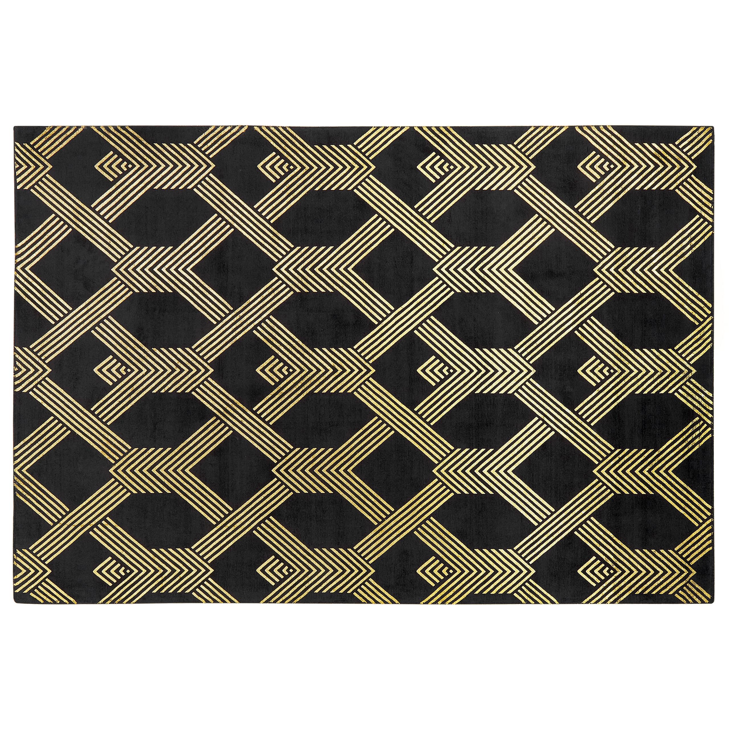 KURZFLOR-TEPPICH Vekse 230/160 cm - Schwarz, Naturmaterialien (160/230cm) - Beliani