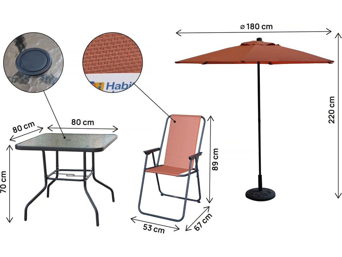 GARTEN-ESSMÖBELENSEMBLE convivia Terrakotta - Terracotta, Metall - Habitat Garten