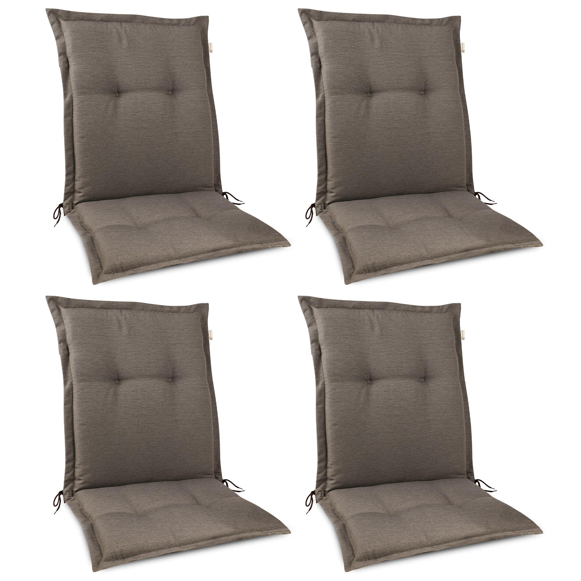 NIEDERLEHNERAUFLAGE HighLux NL 105/50/7cm Taupe 4tlg - Taupe, Textil (50/7/105cm) - Beautissu 